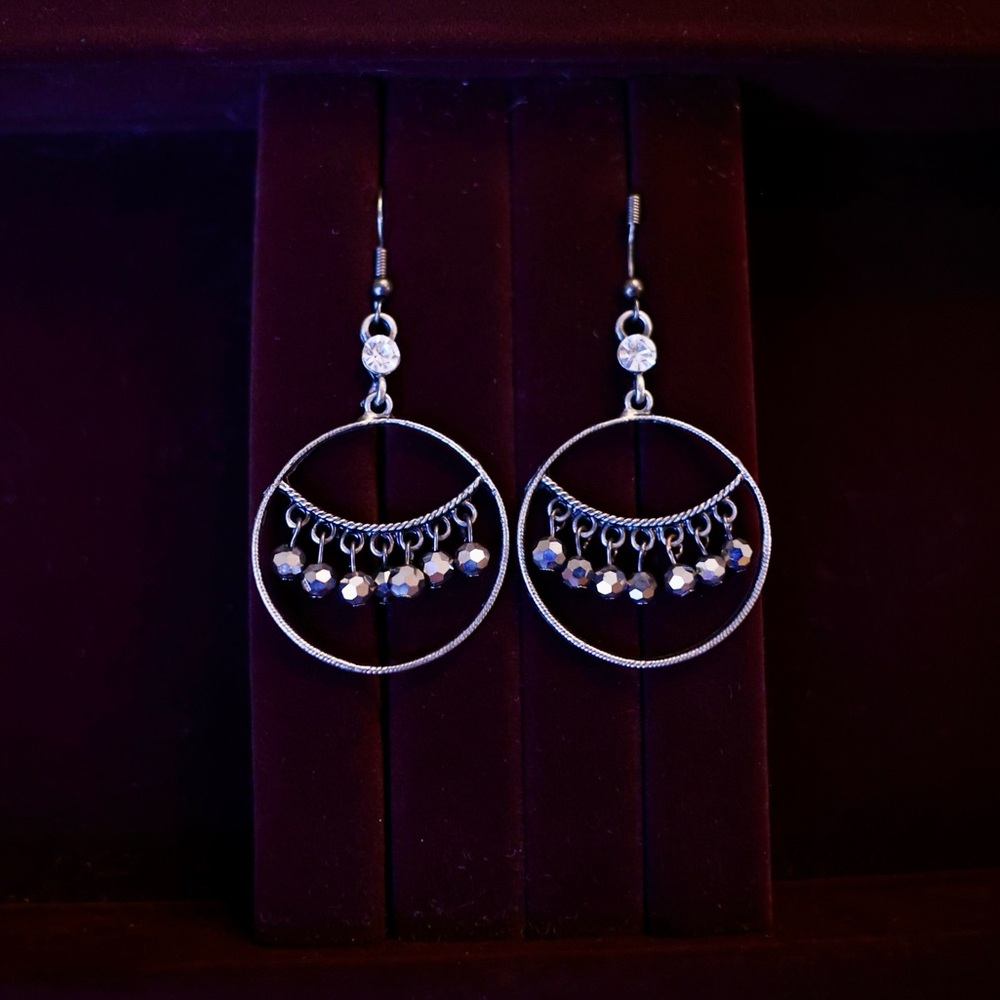 Charcoal Hoop Earrings